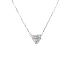 14k White Gold Lab Grown Diamond Heart Pendant