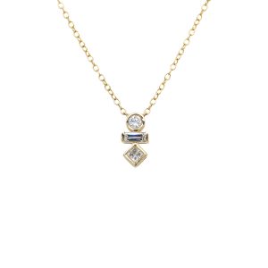 10k Yellow Gold Lab Grown Diamond Multi-Shape Pendant
