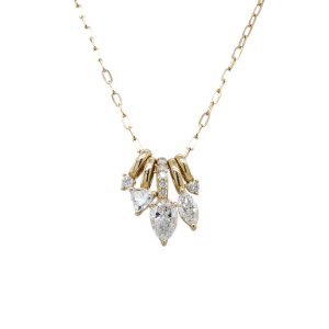 10k Yellow Gold Lab Grown Diamond Charm Necklace