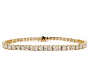 14k Yellow Gold Lab Grown Diamond Tennis Bracelet 4.76ctw