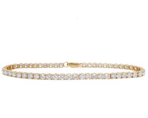 14k Yellow Gold Lab Grown Diamond Tennis Bracelet 4.45ctw