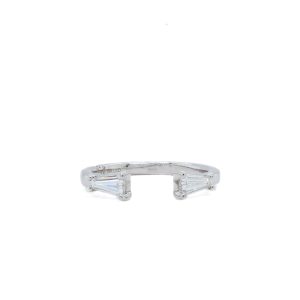 18k White Gold Lab Grown Diamond Baguette Open Band