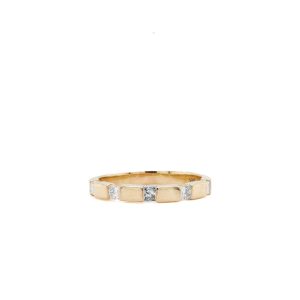 14k Yellow Gold Lab Grown Diamond Princess Cut Band