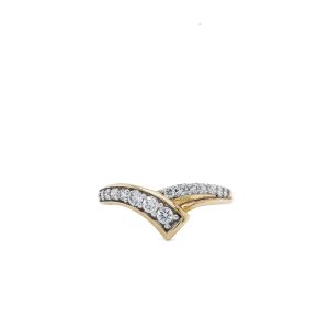 10k Two Tone Gold Lab Grown Diamond Contour Band