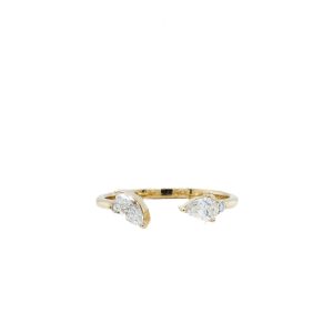 10k Yellow Gold Lab Grown Diamond Marquise and Pear Open Band