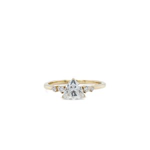 10k Yellow Gold Lab Grown Diamond Trillion Ring