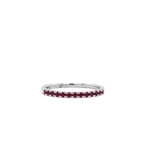 14k White Gold Ruby Birthstone Band