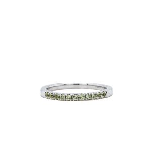 14k White Gold Peridot Birthstone Band