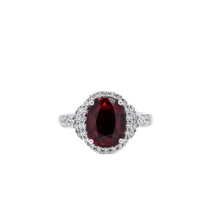 Platinum Ruby and Diamond Ring