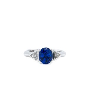 Platinum Sapphire and Diamond Ring