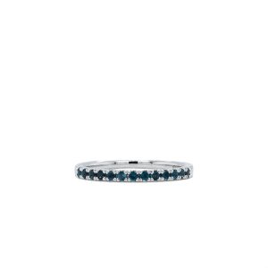 14k White Gold Blue Topaz Birthstone Band