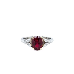 Platinum and 18k Yellow Gold Ruby and Diamond Ring