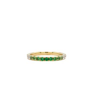 18k Yellow Gold Green Garnet and Tourmaline Ombre Band