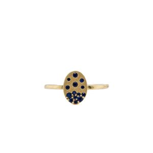 10k Yellow Gold Sapphire Sprinkle Ring