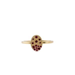 10k Yellow Gold Ruby Sprinkle Ring