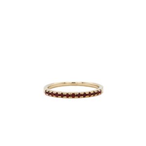 14k Yellow Gold Garnet Birthstone Band