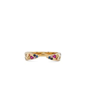 14k Yellow Gold Multi-Colored Sapphire Open Band