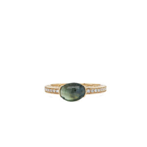 14k Yellow Gold Cat's Eye Alexandrite and Diamond Ring