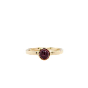 14k Yellow Gold Ruby Cabochon Bezel Ring