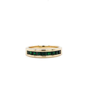 14k Yellow Gold Tsavorite Garnet Channel Band