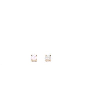14k Yellow Gold Opal Birthstone Stud Earrings 3mm