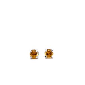 14k White Gold Citrine Birthstone Stud Earrings 3mm