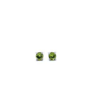14k White Gold Peridot Birthstone Stud Earrings 3mm