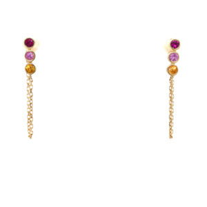 14k Yellow Gold Multi-Gemstone Earrings