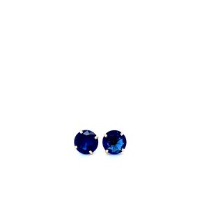 10k Yellow Gold Imitation Sapphire Birthstone Stud Earrings
