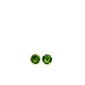 10k Yellow Gold Imitation Peridot Birthstone Stud Earrings