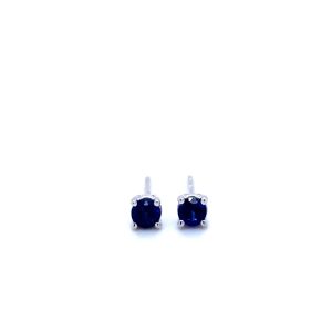 14k White Gold Sapphire Birthstone Stud Earrings 3mm