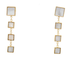 14k Yellow Gold Mother of Pearl Dangle Earrings