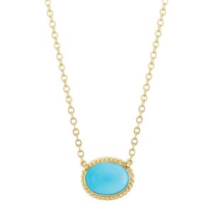 14k Yellow Gold Turquoise East-West Pendant