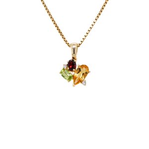 14k Yellow Gold Multi-Gemstone Pendant