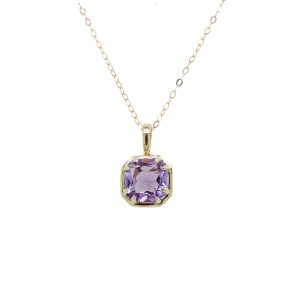 14k Yellow Gold Amethyst Pendant