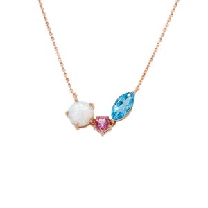 10k Rose Gold Multi-Gem Necklace