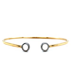 14k Two Tone Gold Flexible Cuff Bracelet