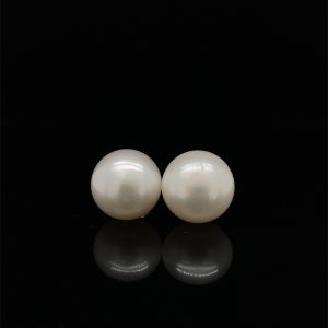 Sterling Silver 12mm Button Pearl Stud Earrings