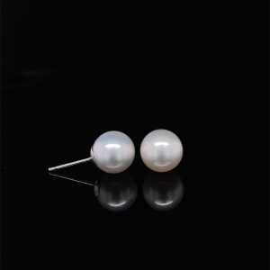 14k White Gold 8mm Pearl Stud Earrings