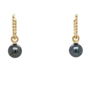 14k Yellow Gold Tahitian Pearl Drop Earring Jackets