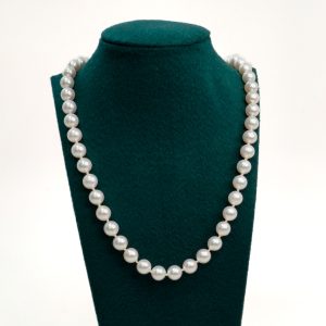14k White Gold 7-7.5mm Japanese Akoya Pearl Necklace