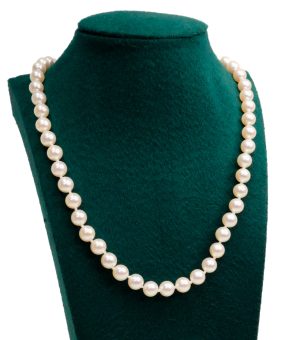 14k Yellow Gold 6-6.5mm Japanese Akoya Pearl Necklace