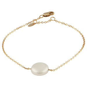 14k Yellow Gold Coin Pearl Bracelet