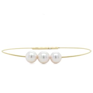14k Yellow Gold Cultured Pearl Flex Bracelet