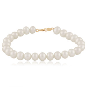 14k Yellow Gold Freshwater Pearl Baby Bracelet
