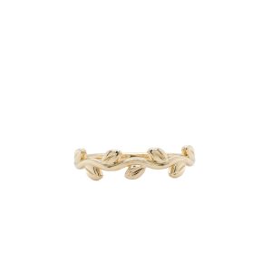 14k Yellow Gold Leaf Wedding Band