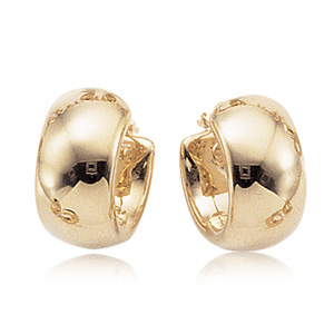 14k Yellow Gold Wide Hoop Earrings