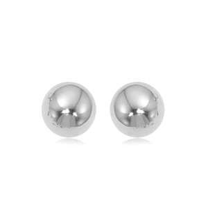 14k White Gold 8mm Ball Stud Earrings
