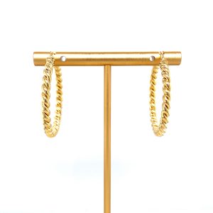 14k Yellow Gold Large Twisted Hoop Earrings