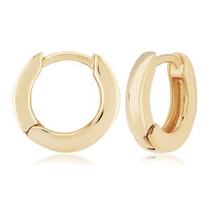 14k Yellow Gold 3x12mm Hinged Huggie Earrings